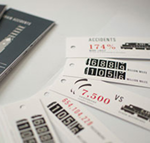 These luggage tags have facts on them to reassure passengers that it's safer to ride trains.
