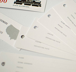 Train accident luggage tags front and back.
